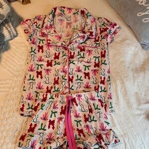 Colorful Bow Print Pajama Set